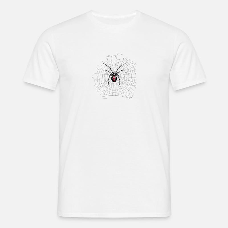 Edderkop, edderkoppespind - T-shirt til herrer - hvid