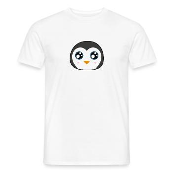 Cute baby penguin with big eyes - Men's T-Shirt - white - Front - AI Model Male 178 dark (178cm)