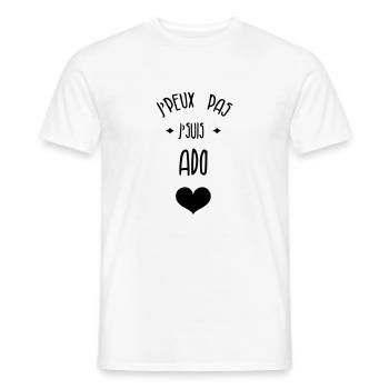 adolescent / enfant / ado / adolescente - T-shirt homme - blanc - Devant - AI Model Male 178 dark (178cm)