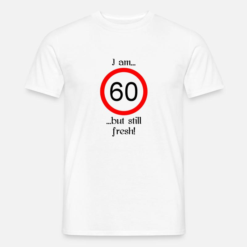 60 years but fresh script black - Männer T-Shirt - Weiß