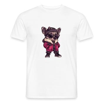 Hyäne Winter - Männer T-Shirt - Weiß - Vorne - AI Model Male 178 dark (178cm)