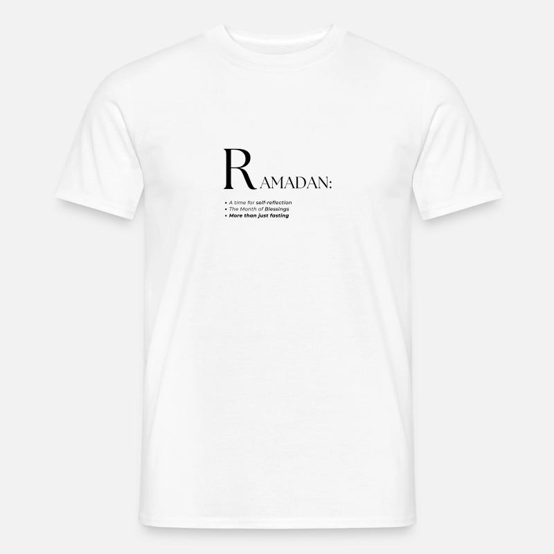 Design des Ramadan-Wörterbuch-Textstils - Männer T-Shirt - Weiß
