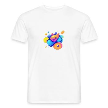 Happy - Männer T-Shirt - Weiß - Vorne - AI Model Male 178 dark (178cm)
