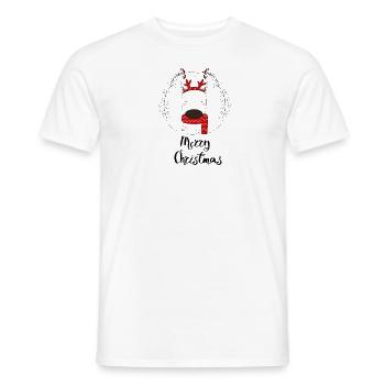 Merry Christmas cartoon Reindeer - Men's T-Shirt - white - Front - AI Model Male 178 dark (178cm)