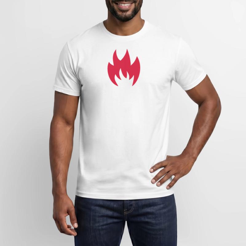 Flame Fire Solid Red Vector Graphique T-shirt homme