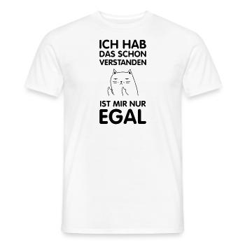 Verstanden Ist Mir Nur Egal - Katze Mittelfinger - Männer T-Shirt - Weiß - Vorne - AI Model Male 178 dark (178cm)