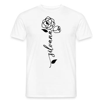 Silvana Name Vorname Namensblume - Männer T-Shirt - Weiß - Vorne - AI Model Male 178 dark (178cm)