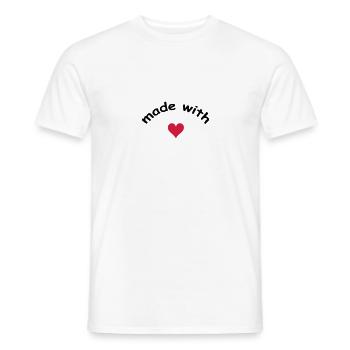 made with heart herz love - Männer T-Shirt - Weiß - Vorne - AI Model Male 178 dark (178cm)