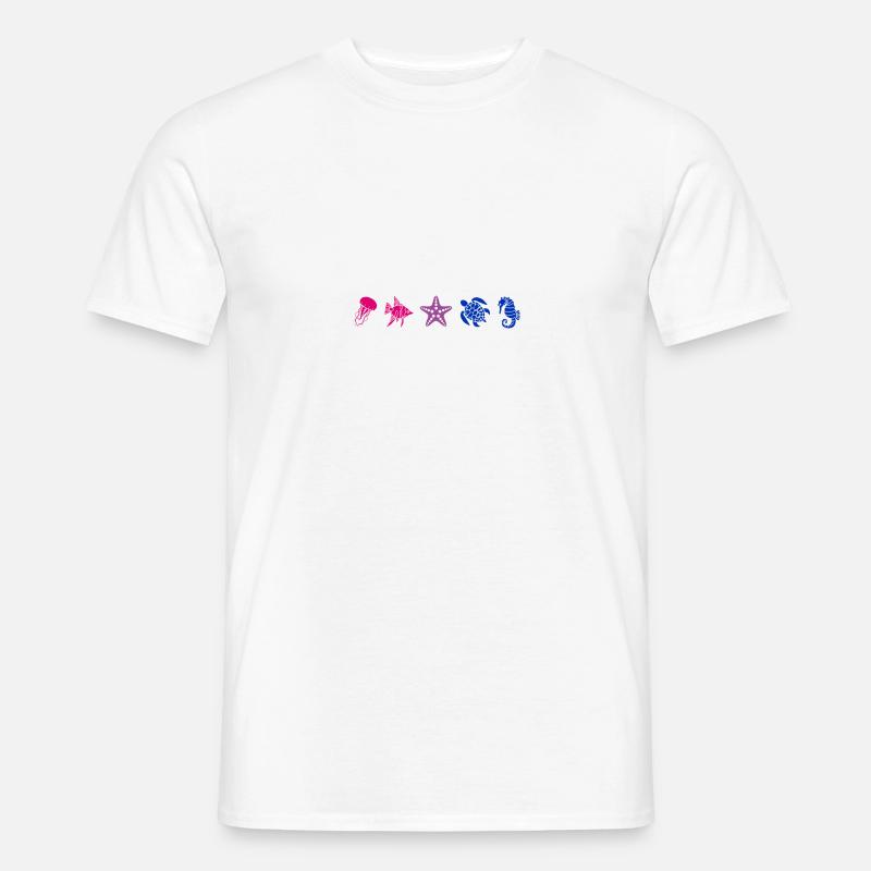Subtil Pride Sea Creatures Beach Plage Été - T-shirt homme - blanc