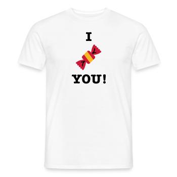 I love you candy candy saying - Men's T-Shirt - white - Front - AI Model Male 178 dark (178cm)