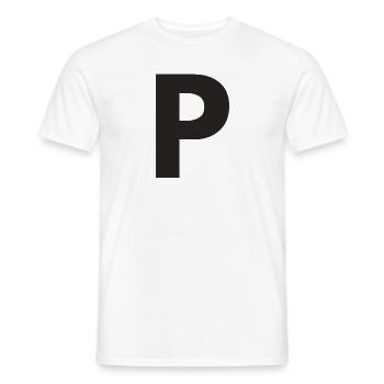 P - Männer T-Shirt - Weiß - Vorne - AI Model Male 178 dark (178cm)