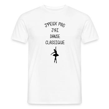 I can't, I have classical dance - Men's T-Shirt - white - Front - AI Model Male 178 dark (178cm)