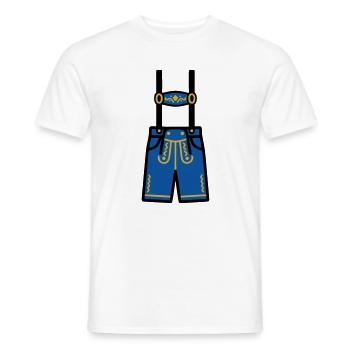Lederhose Bayern Tracht Volksfest Biergarten - Männer T-Shirt - Weiß - Vorne - AI Model Male 178 dark (178cm)