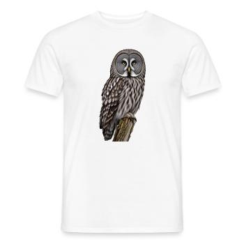 Bartkauz Eule - Männer T-Shirt - Weiß - Vorne - AI Model Male 178 dark (178cm)