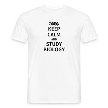 keep calm and study biololoy - Männer T-Shirt - Weiß - Vorne - AI Model Male 178 dark (178cm)