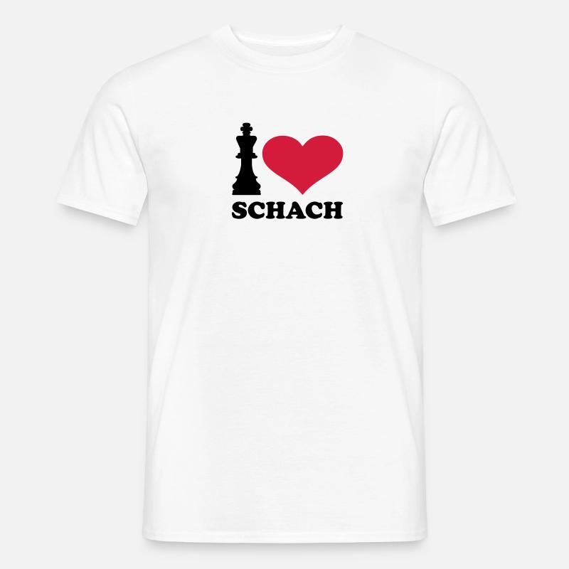 I love Schach - Männer T-Shirt - Weiß