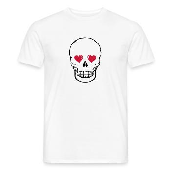 skull love 002 - Men's T-Shirt - white - Front - AI Model Male 178 dark (178cm)