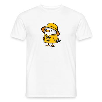 Nordsee Wetter Möwe gelber Regenmantel Gewitter - Männer T-Shirt - Weiß - Vorne - AI Model Male 178 dark (178cm)
