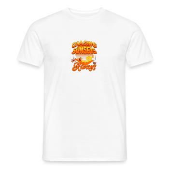Chasing Sunsets – Retro Aesthetics - Men's T-Shirt - white - Front - AI Model Male 178 dark (178cm)