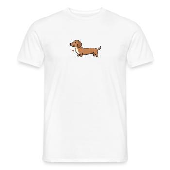 Dackel Herz Illustration - Männer T-Shirt - Weiß - Vorne - AI Model Male 178 dark (178cm)