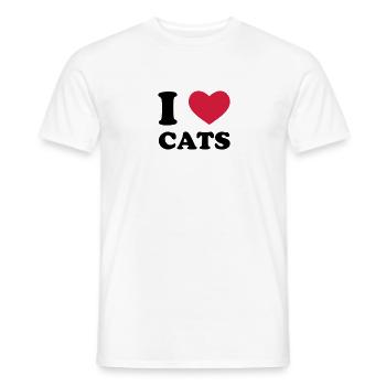 I Love Cats - Männer T-Shirt - Weiß - Vorne - AI Model Male 178 dark (178cm)