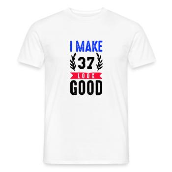 look good 37 - Men's T-Shirt - white - Front - AI Model Male 178 dark (178cm)