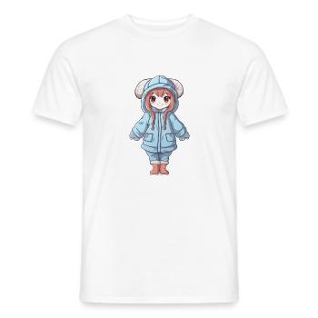 Magical Happiness - The Cute Anime Girl - T-shirt homme - blanc - Devant - AI Model Male 178 dark (178cm)