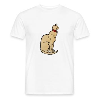 Chat majestueux - T-shirt homme - blanc - Devant - AI Model Male 178 dark (178cm)