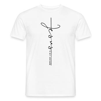Jesus is my Anchor (Jesus ist mein Anker) - Männer T-Shirt - Weiß - Vorne - AI Model Male 178 dark (178cm)