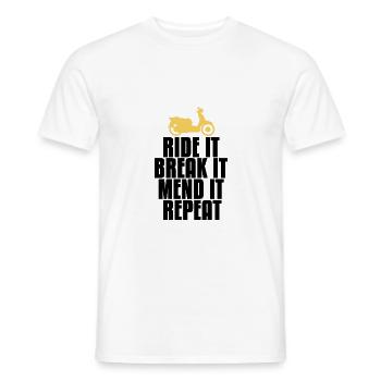 Moped moped retro - Men's T-Shirt - white - Front - AI Model Male 178 dark (178cm)