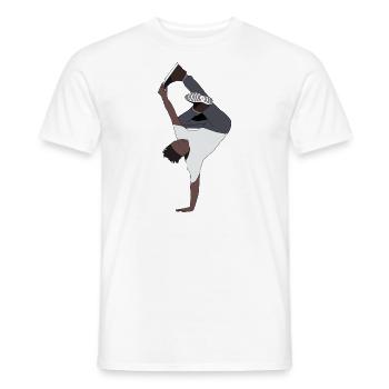 Tanzender B-Boy Hip-Hop Break Dance - Männer T-Shirt - Weiß - Vorne - AI Model Male 178 dark (178cm)