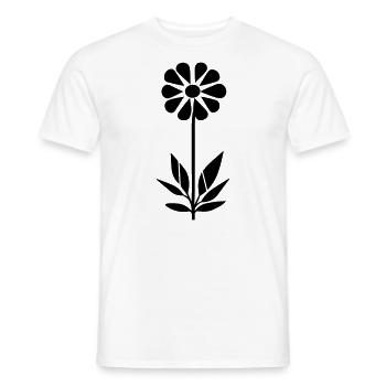 Fleur avec tige - T-shirt homme - blanc - Devant - AI Model Male 178 dark (178cm)