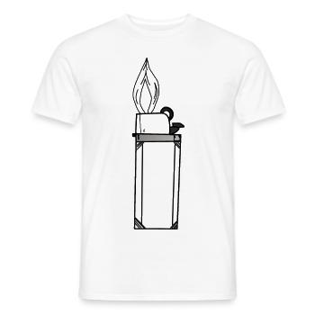 Lighter Gift Idea Light Smoking - Men's T-Shirt - white - Front - AI Model Male 178 dark (178cm)
