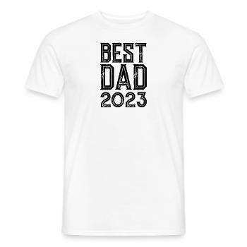 BEST DAD 2023 - FATHER'S DAY - BIRTHDAY GIFT - Men's T-Shirt - white - Front - AI Model Male 178 dark (178cm)