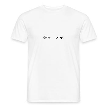 süße fröhliche Kawaii Augen mit Wimpern - Männer T-Shirt - Weiß - Vorne - AI Model Male 178 dark (178cm)