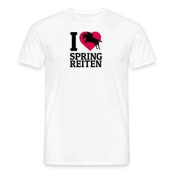 I love Springreiten - Männer T-Shirt - Weiß - Vorne - AI Model Male 178 dark (178cm)