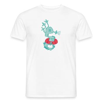 Bademeister, Seepferdchen mit Schwimmring - Männer T-Shirt - Weiß - Vorne - AI Model Male 178 dark (178cm)