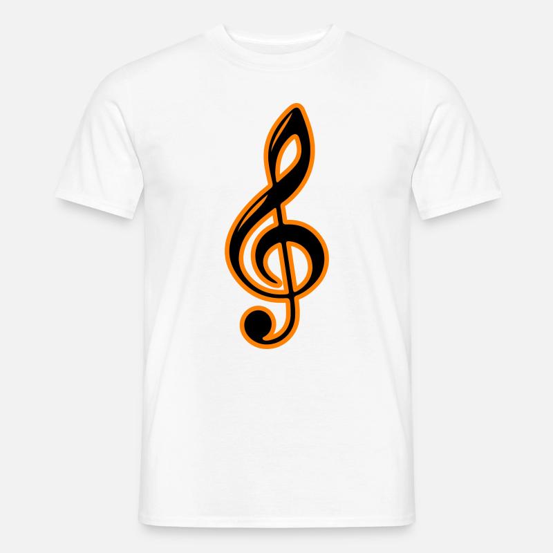 Chiave di simbolo delle note musicali - T-shirt uomo - bianco