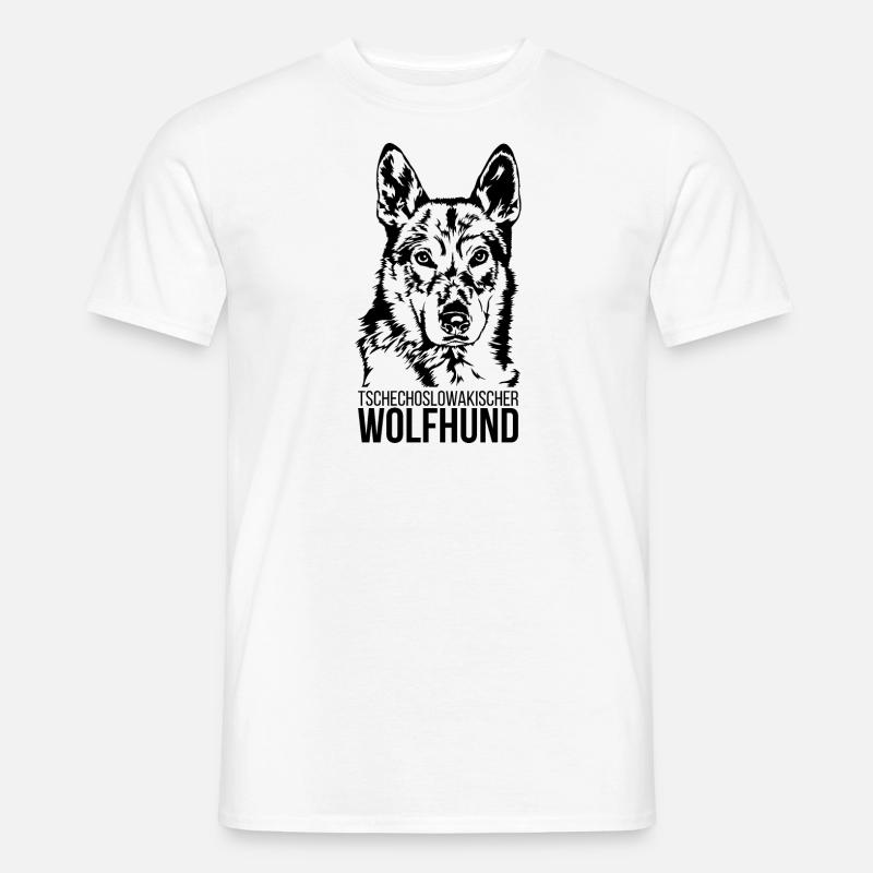 Tschechoslowakischer Wolfhund Portrait Wilsigns - Männer T-Shirt - Weiß