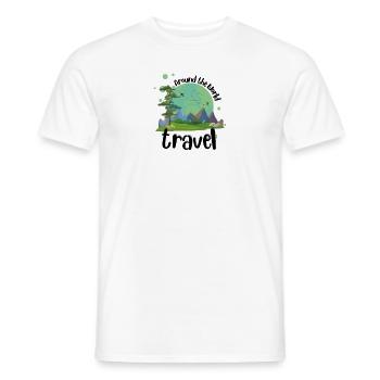 Travel Around The World - Men's T-Shirt - white - Front - AI Model Male 178 dark (178cm)