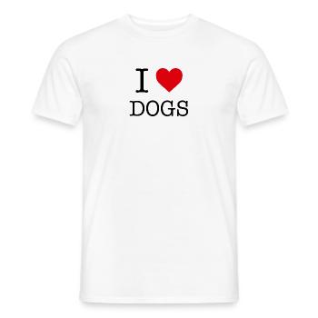 J’aime les chiens - I Heart Dogs - T-shirt homme - blanc - Devant - AI Model Male 178 dark (178cm)