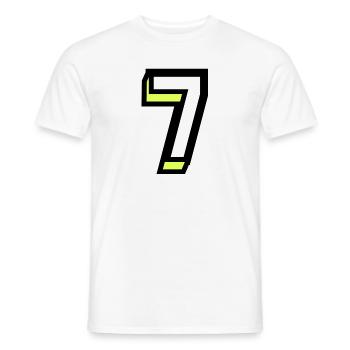 7 YEARS. 7th ANNIVERSARY. BIRTHDAY 7 YEARS. 7 - Men's T-Shirt - white - Front - AI Model Male 178 dark (178cm)