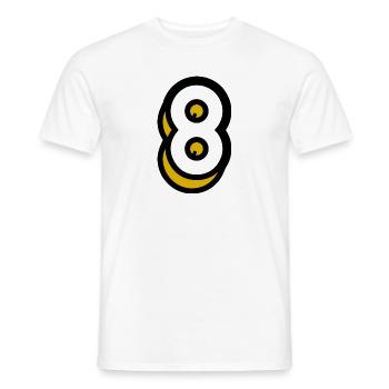 8. 8 JAHRE. 8. JUBILÄUM. GEBURTSTAG 8 JAHRE - Männer T-Shirt - Weiß - Vorne - AI Model Male 178 dark (178cm)