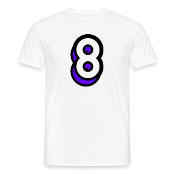 8. 8 ANS. 8e ANNIVERSAIRE. ANNIVERSAIRE 8 ANS - T-shirt homme - blanc - Devant - AI Model Male 178 dark (178cm)
