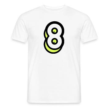 8 JAHRE. 8. JUBILÄUM. GEBURTSTAG 8 JAHRE - Männer T-Shirt - Weiß - Vorne - AI Model Male 178 dark (178cm)