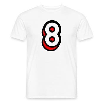8 JAHRE. 8. JUBILÄUM. GEBURTSTAG 8 JAHRE. 8 - Männer T-Shirt - Weiß - Vorne - AI Model Male 178 dark (178cm)