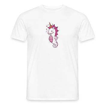 Seahorse Unicorn Fantasy - Men's T-Shirt - white - Front - AI Model Male 178 dark (178cm)