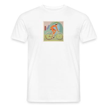 Bicycle - Cyclist Cyclist - French Retro Summer - Men's T-Shirt - white - Front - AI Model Male 178 dark (178cm)