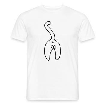 Silly cat - good morning, hoomin - Men's T-Shirt - white - Front - AI Model Male 178 dark (178cm)