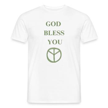 GOD BLESS YOU - Männer T-Shirt - Weiß - Vorne - AI Model Male 178 dark (178cm)